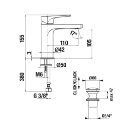 Смеситель для раковины Jika Cubito-N однорычажный хром H3111X10041141