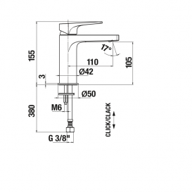 Смеситель для раковины Jika Cubito-N однорычажный хром H3111X10041101