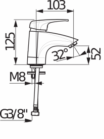 Змішувач для раковини Jika Deep з медичним важелем хром H3111U10041191