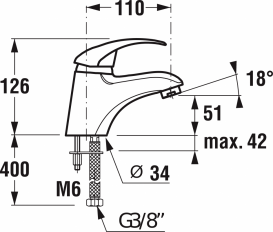 Змішувач для раковини Jika Lyra Plus змішувач хром H3112710040001