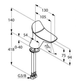 Смеситель для раковины однорычажный Kludi коллекция Ambienta хром 530280575