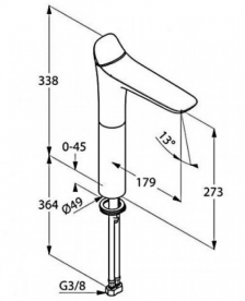 Змішувач для раковини одноважеля високий Kludi колекція Ambienta хром 532980575