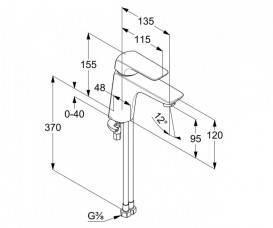 Смеситель для раковины Kludi Ameo XL однорычажный хром 410260575