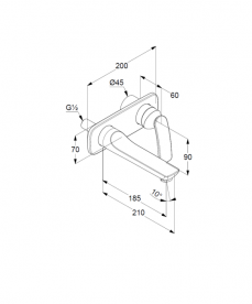 Змішувач для раковини Kludi Balance настінний чорний матовий/хром 522468775