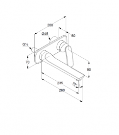 Смеситель для раковины Kludi Balance настенный черный матовый/хром 522478775
