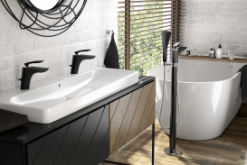 Змішувач для раковини Kludi Balance одноважільний чорний матовий / хром 520238775