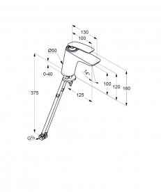 Змішувач для раковини Kludi Balance одноважільний чорний матовий/хром 520268775