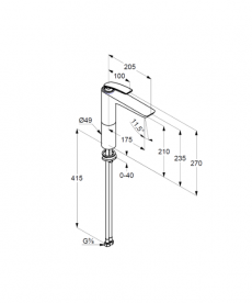 Змішувач для раковини Kludi Balance одноважільний чорний матовий/хром 522968775