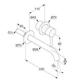 Змішувач для раковини Kludi Bozz настінний одноважільний білий матовий 382455376
