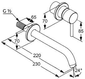 Смеситель для раковины Kludi Bozz настенный однорычажный хром 382450576S
