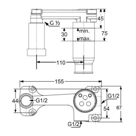 Змішувач для раковини Kludi Bozz настінний одноважільний брошуроване золото PVD 38245N076S