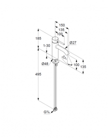 Смеситель для раковины Kludi Bozz однорычажный хром 382820576