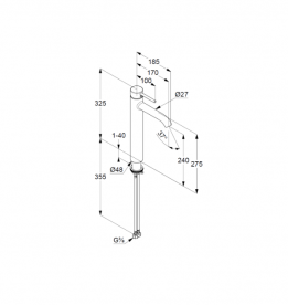 Смеситель для раковины Kludi Bozz однорычажный хром 382860576