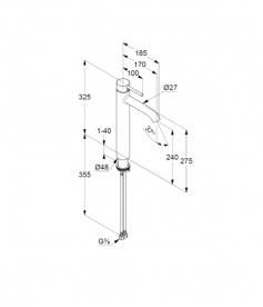 Змішувач для раковини Kludi Bozz одноважільний чорний матовий 382863976