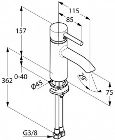 Змішувач для раковини Kludi BOZZ з донним клапаном змішувач хром 382920576