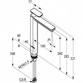 Смеситель для раковины Kludi E2 однорычажный хром 492980575