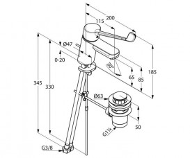 Змішувач для раковини Kludi LOGO NEO CARE змішувач хром 372870575
