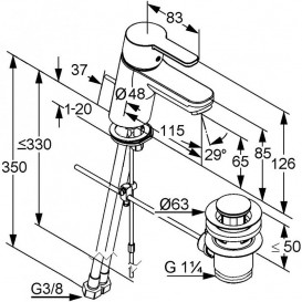 Смеситель для раковины Kludi LOGO NEO однорычажный  хром 372860575