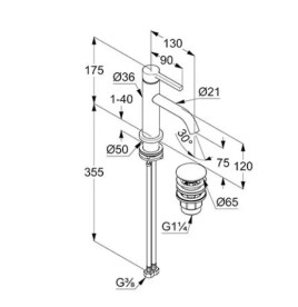 Смеситель для раковины Kludi Nova Fonte с донным клапаном белый матовый 202665315