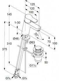 Змішувач для раковини Kludi Pure & Easy змішувач для безнапірних водонагрівачів 372760565