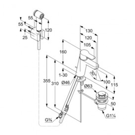 Змішувач для раковини Kludi Pure & Easy змішувач з гігієнічним душем хром 372590565