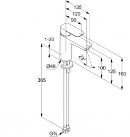 Змішувач для раковини Kludi Pure&Style одноважільний чорний матовий 402923975
