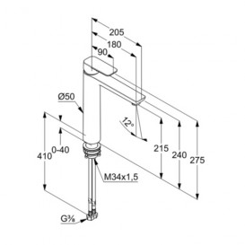 Смеситель для раковины Kludi Pure&Style однорычажный хром 402960575