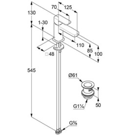 Смеситель для раковины Kludi Renon с донным клапаном белый матовый 422665375