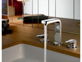 Смеситель для раковины Kludi TERCIO на три отверстия двухрычажный хром 383940575