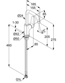 Змішувач для раковини Kludi X1 одноважільний чорний матовий 320283975