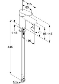 Змішувач для раковини Kludi X1 одноважільний хром 322900575