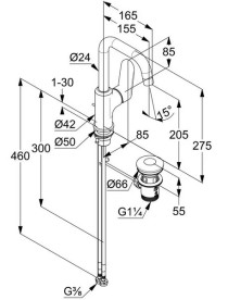 Змішувач для раковини Kludi X1 з донним клапаном хром 320270575