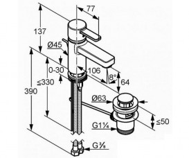 Змішувач для раковини Kludi ZENTA ECO змішувач холодна вода при центральному положенні хром 382530575