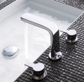 Смеситель для раковины Kludi ZENTA на три отверстия двухрычажный хром 383930575