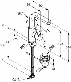 Змішувач для раковини Kludi Zenta змішувач хром 420250575