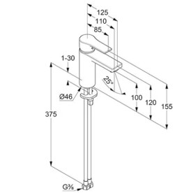 Смеситель для раковины Kludi Zenta SL однорычажный черный матовый 481983965