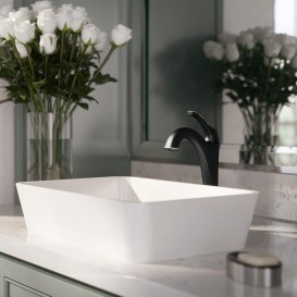 Смеситель для раковины Kraus Arlo однорычажный тёмный шоколад KVF-1200-ORB