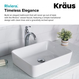 Смеситель для раковины Kraus Riviera однорычажный латунь хром FVS-1005CH