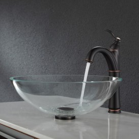 Змішувач для раковини Kraus Riviera одноважільний темний шоколад FVS-1005ORB