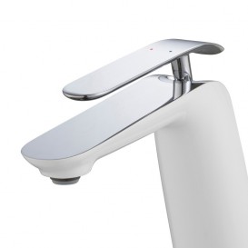 Смеситель для раковины Kraus Seda однорычажный латунь хром/белый FUS-1821CH-WH