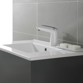 Смеситель для раковины Kraus Seda однорычажный латунь хром/белый FUS-1821CH-WH