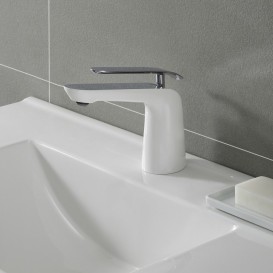 Смеситель для раковины Kraus Seda однорычажный латунь хром/белый FUS-1821CH-WH