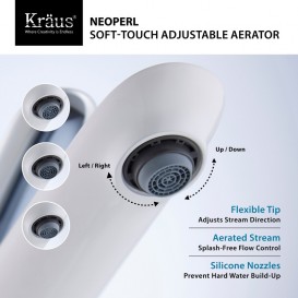 Смеситель для раковины Kraus Seda однорычажный латунь хром/белый FUS-1821CH-WH