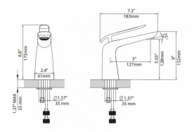 Смеситель для раковины Kraus Seda однорычажный латунь хром/белый FUS-1821CH-WH