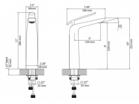 Змішувач для раковини Kraus Seda одноважільний хром FVS-1820CH