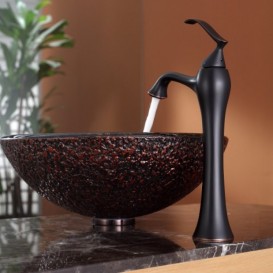 Смеситель для раковины Kraus Ventus однорычажный темный шоколад KEF-15000ORB