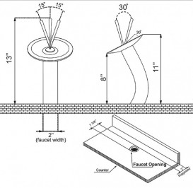 Смеситель для раковины Kraus водопад коричневый KGW-1700ORB