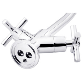 Смеситель для раковины Kroner KRM Aller-C010 двухвентильный хром CV012063