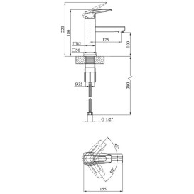Смеситель для раковины Kroner KRM Kante-C010 однорычажный хром CV023579