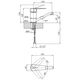 Смеситель для раковины Kroner KRM Odra-C012 однорычажный хром CV023578